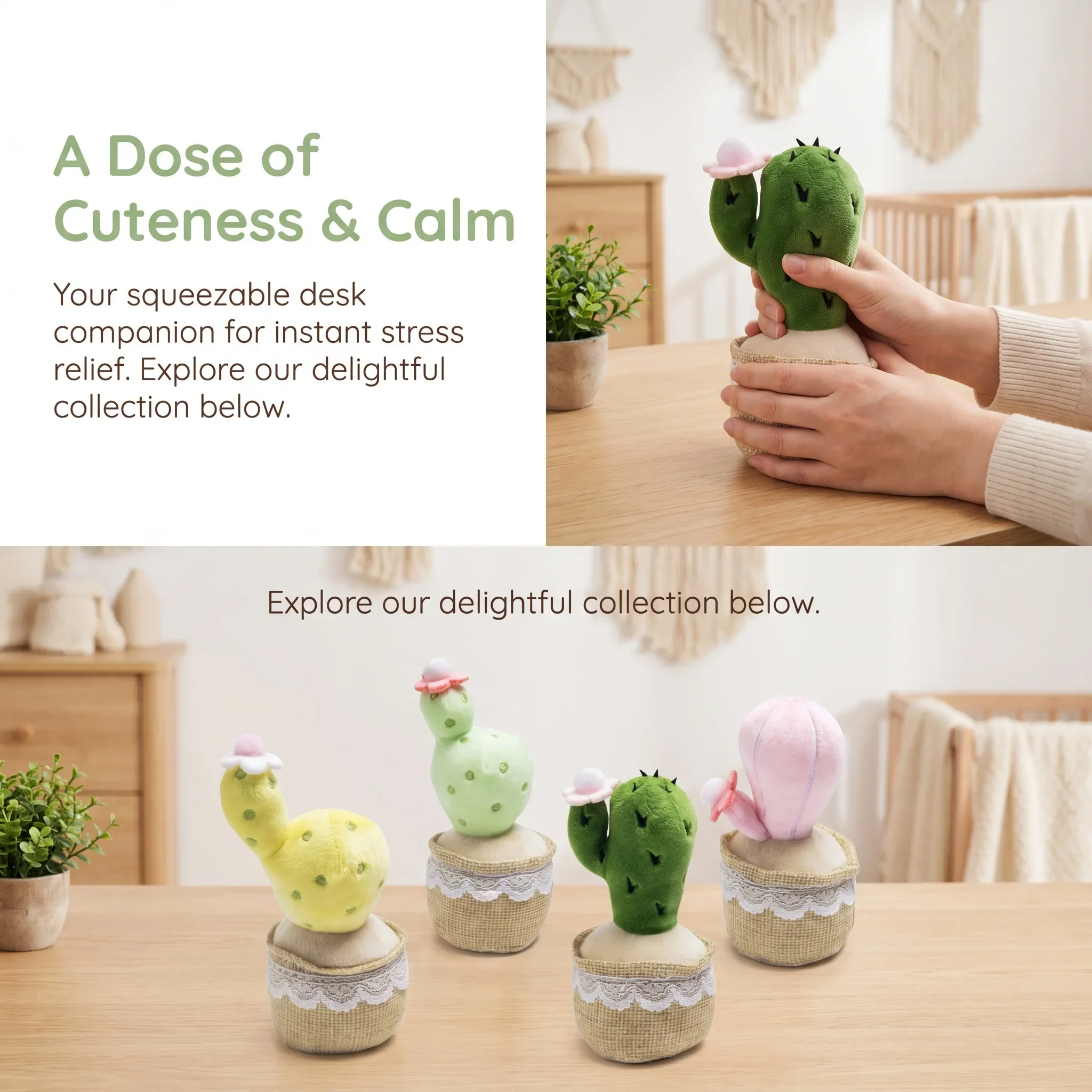 10cm Cute Multi Color Cactus Succulent Plush Keychain Mini Potted Stuffed Doll With Linen Pot Car Office Decor Gift