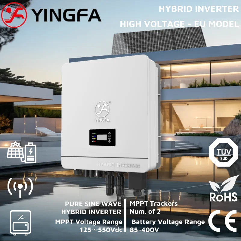 YINGFA 5kW EU Standard High Voltage Single Phase IP65 PV Hybrid Solar Inverter For Home