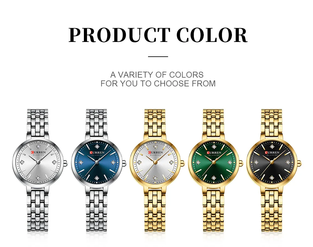 CURREN Damen Minimalistische Dünne Armbanduhr mit Funkelnden Strasssteinen, Luxuriöse Quarzuhr als Geschenk für Sie – Detail 6