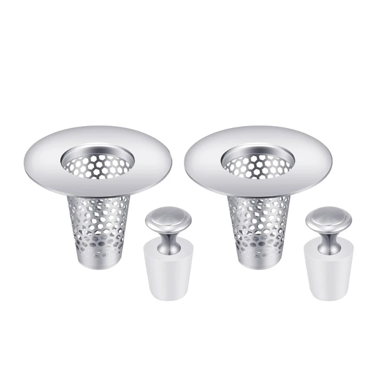 Upgrades Steel Bathroom Sink Drain Strainer with Cover Bathtub Drain Protector with Sink Cover Simple Installation