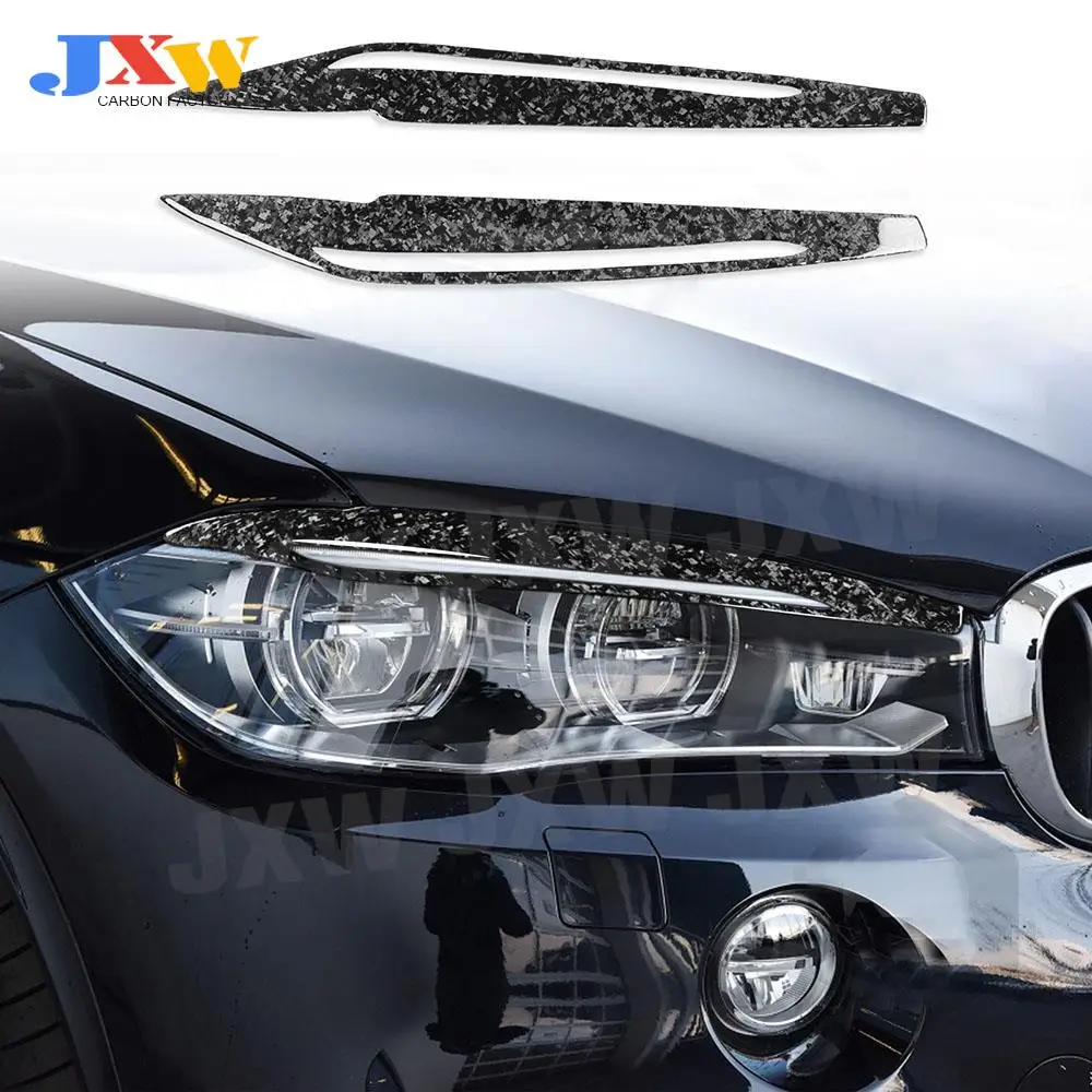 

2PCS/Set Front Lamp Eyebrow Headlight Covers Carbon Fiber for BMW X5 F15 2014-2018 Car Interior Decoration