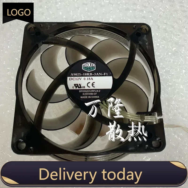 

Original Cooler master A9025-18RB-3AN-F190MM 100x100x25mm Circular fan 82mm hole pitch For CPU Cooling fan 12V 0.18A with 3pin