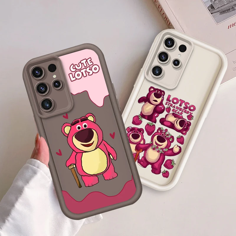 Disney Lotso Huggin Bear Cute For Samsung Note 20 S24 S23 S22 S21 S20 Ultra Plus FE A25 A23 A22 A15 A31 5G Eye Ladder Cover