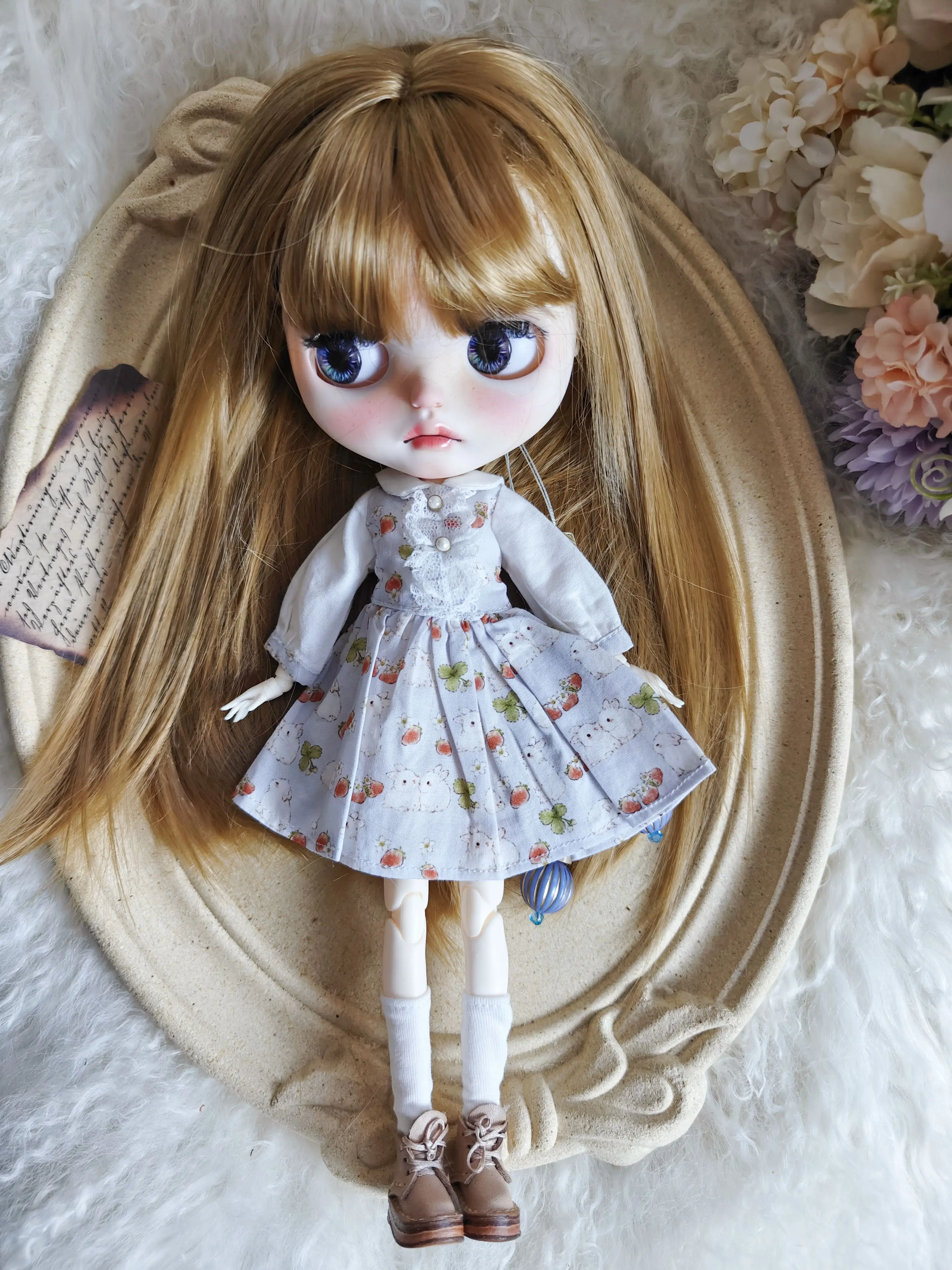 

Классическое серое платье ручной работы для кукол blythe аксессуары для кукол Blythe Одежда для кукол blythe Одежда OB22 OB24 AZONE