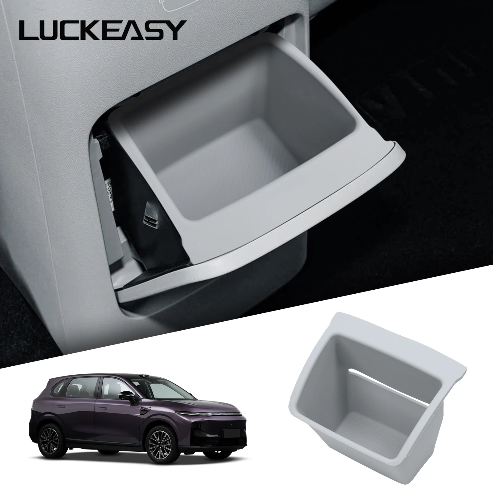 LUCKEASY for Leapmotor B10 2025 2026 Car Storage Box Accessories Central Control Armrest Box Rear Storage Case Organizer