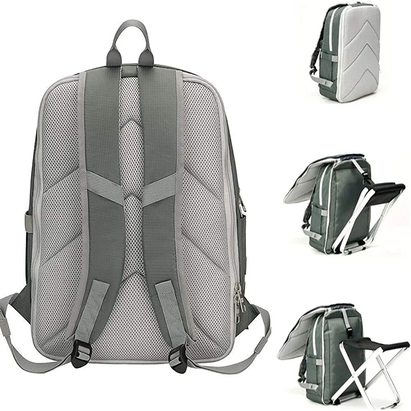 Hohe Qualität Rucksack Stuhl Tragbare Camping Hocker Faltbare Stuhl mit Doppel Schicht Oxford Stoff Kühltasche für Angeln Camping