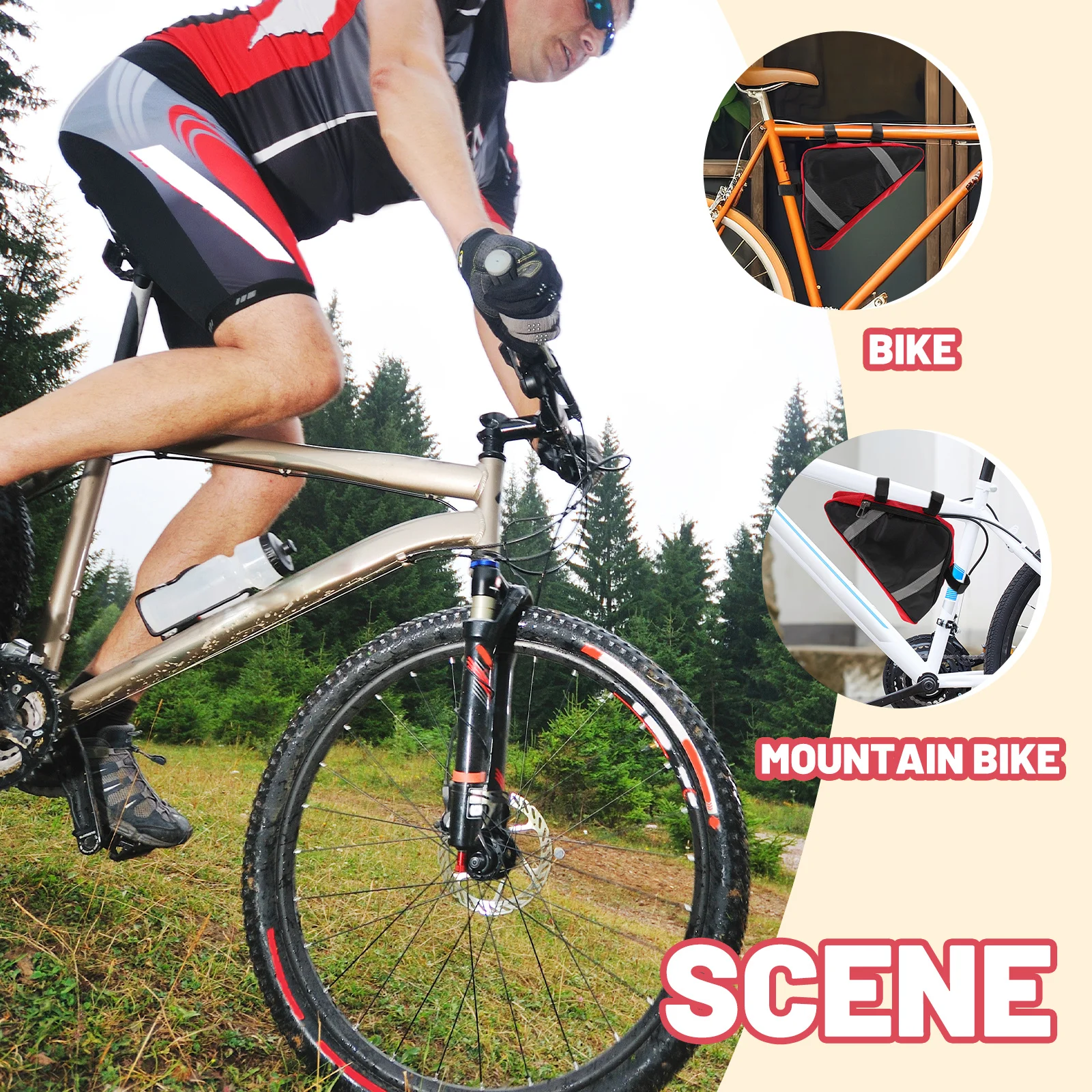 

Bicycle Frame Bag Large Capacity Durable Bike Storage For Cycling Accessories Top Tube Bag Bike Pouch