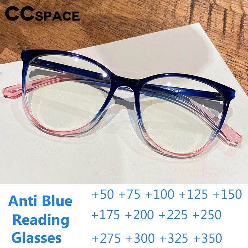 Bunte Katzenauge Anti Blaulicht Lesebrille Männer Dame Retro Harz optische presbyopische Brille benutzer definierte Dioptrien 50 ~ 600 #