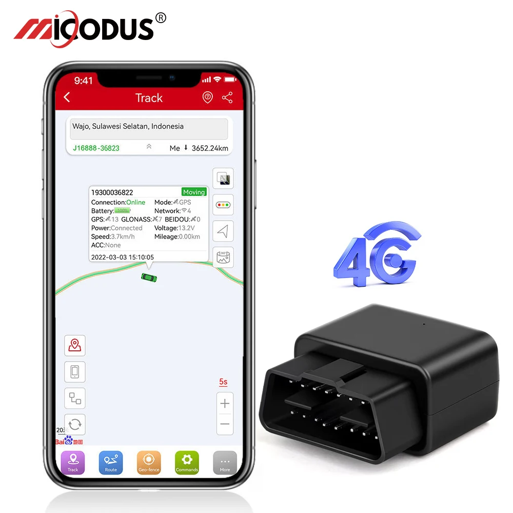 4G Car GPS Tracking Device MiCODUS MV33G Plug Play ACC Detection Mini Vehicle OBD GPS Tracker Truck Locator Fleet Management