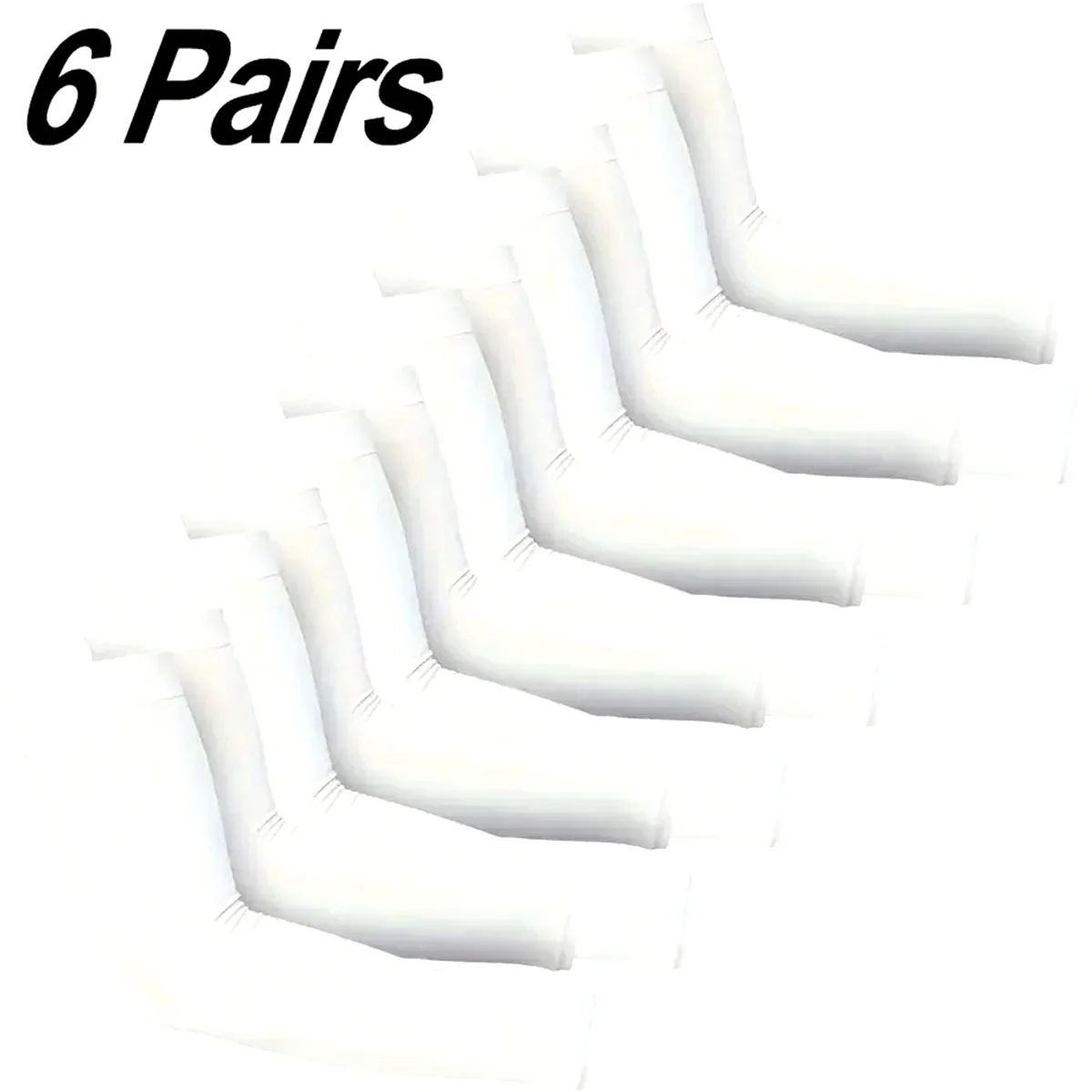 kkjoy 6 Pairs Unisex Cooling Arm Sleeves Compression Breathable Moisture Wicking for Men Women Sports Outdoor UV Protection