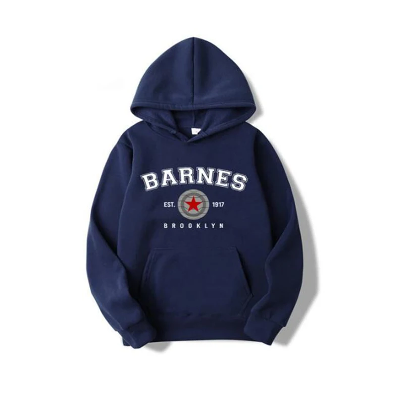 Vintage Barnes 1917 Hoodie Bucky Barnes Winter Soldier Hoodies Women Hooded Sweatshirt Tv Show Inspired Pullovers Superhero Tops