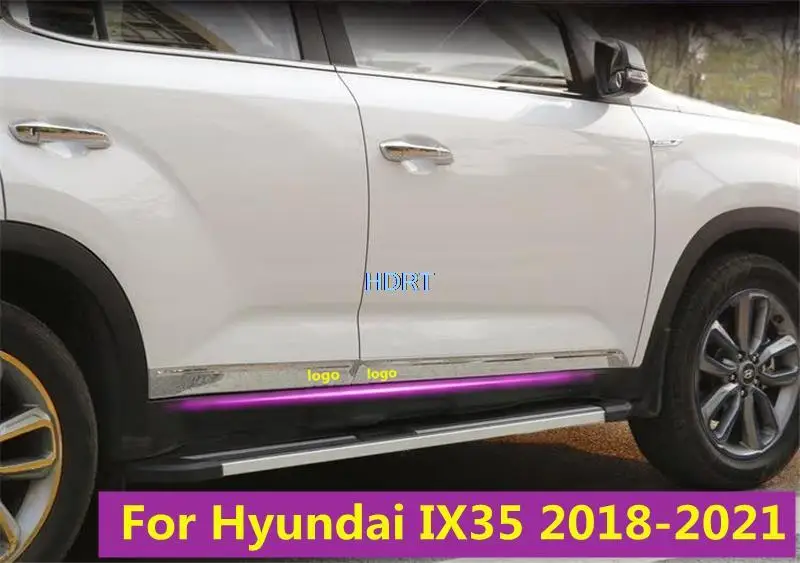 

Корпус двери боковая молдинговая Крышка для Hyundai IX35 (Tucson IX) 2018-2021 Автомобильная стальная молдинговая отделочная полоса противоударные аксессуары