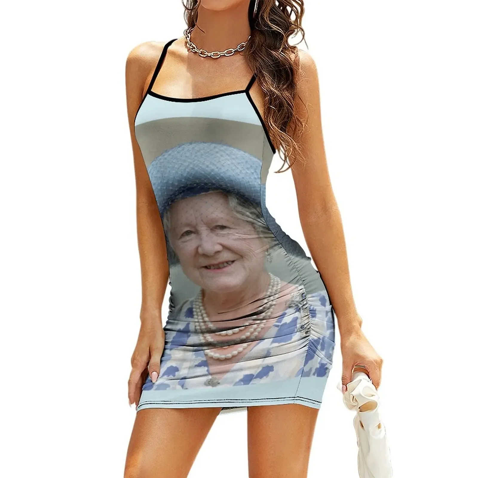Majestic! HM Queen Elizabeth The Queen Mother Sling Dress Women's long dress Dress