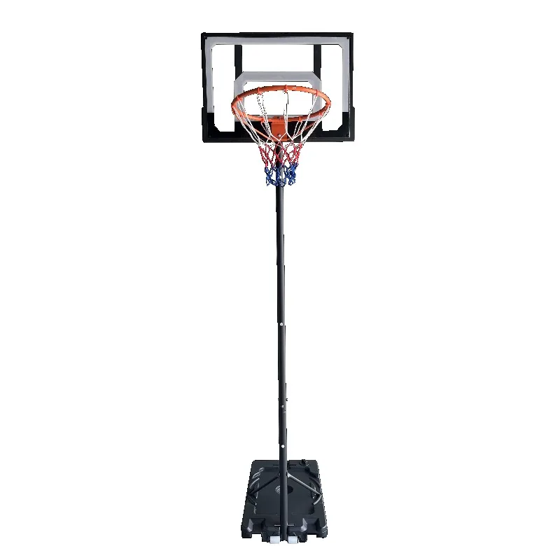 Portable Adjustable Mini Basketball Hoop for Kids Steel Alloy Black 1.60m-2.10m Rim Height Indoor Outdoor Use