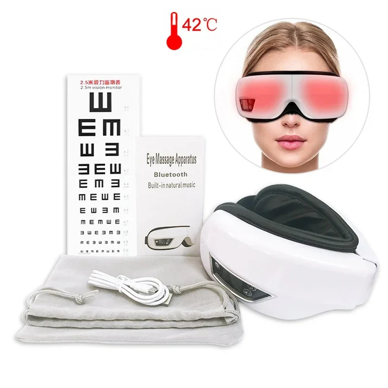 

Electric Eye Mask Massager 6D Airbag Pressure Vibration Massage Eye Care Tool Relax Relieve Fatigue Hot Compress Bluetooth Music