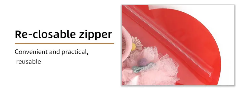 Rote und Rosa Herzförmige Taschen, Feiertagsparty-Zubehör, Süßigkeiten-Accessoires Ziplock-Verpackungsbeutel für Kleinunternehmen – Detail 5