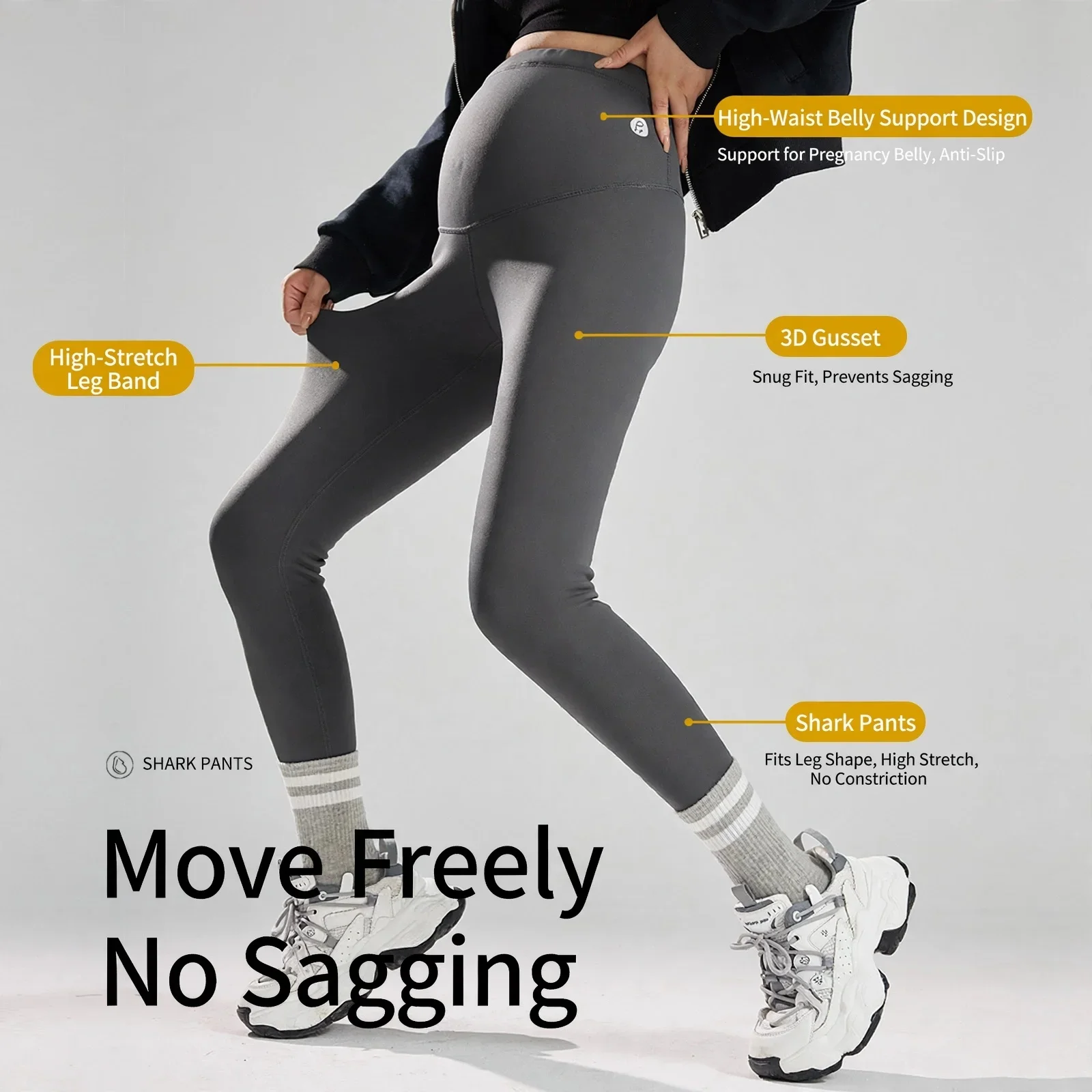 Shark Skin Maternity Leggings High Waist Pregnant Women Large Size Velvet Warm Yoga Outer Wear Autumn Winter Nylon Spandex