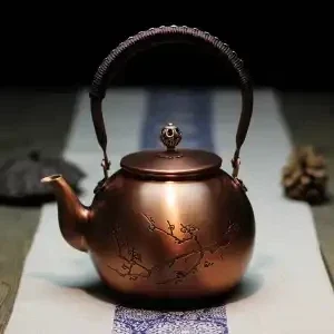 

1.2L Brewing Tea Pot Round Red Copper Boiling Kettle Classic Pure Copper Kettle Large Capacity Healthy Teapot Tea Infuser