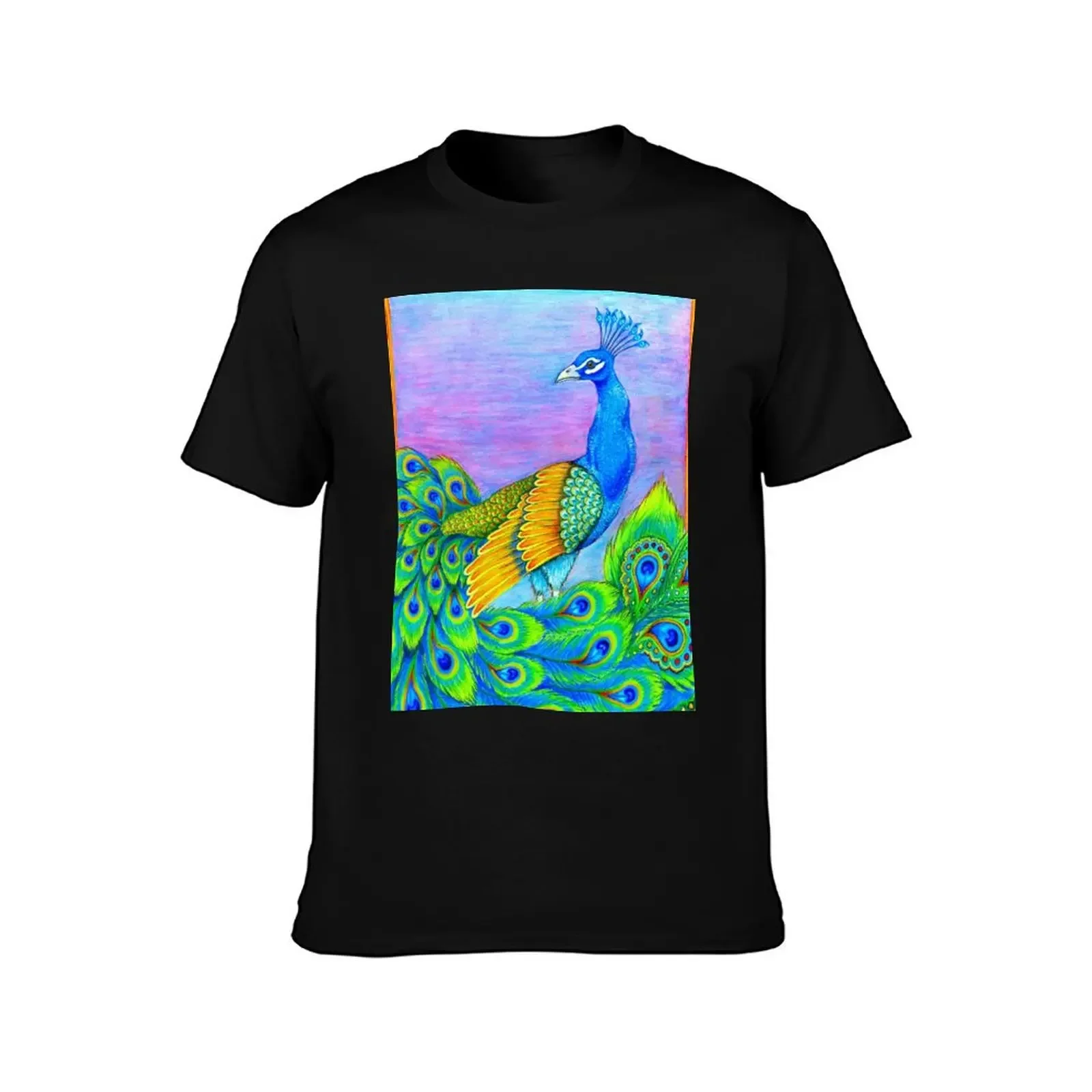 Pretty Rainbow Peacock in Pastels T-Shirt Aesthetic clothing croswit shirt man mens t shirts