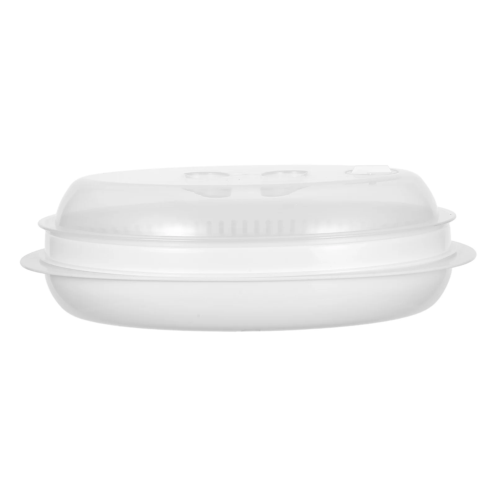 

Steamer with Cover Large Base Dome Lid Microwave Oven Fish Plate Vegetables Steamed Bun Food Nutrients Preservation Kitchen Home