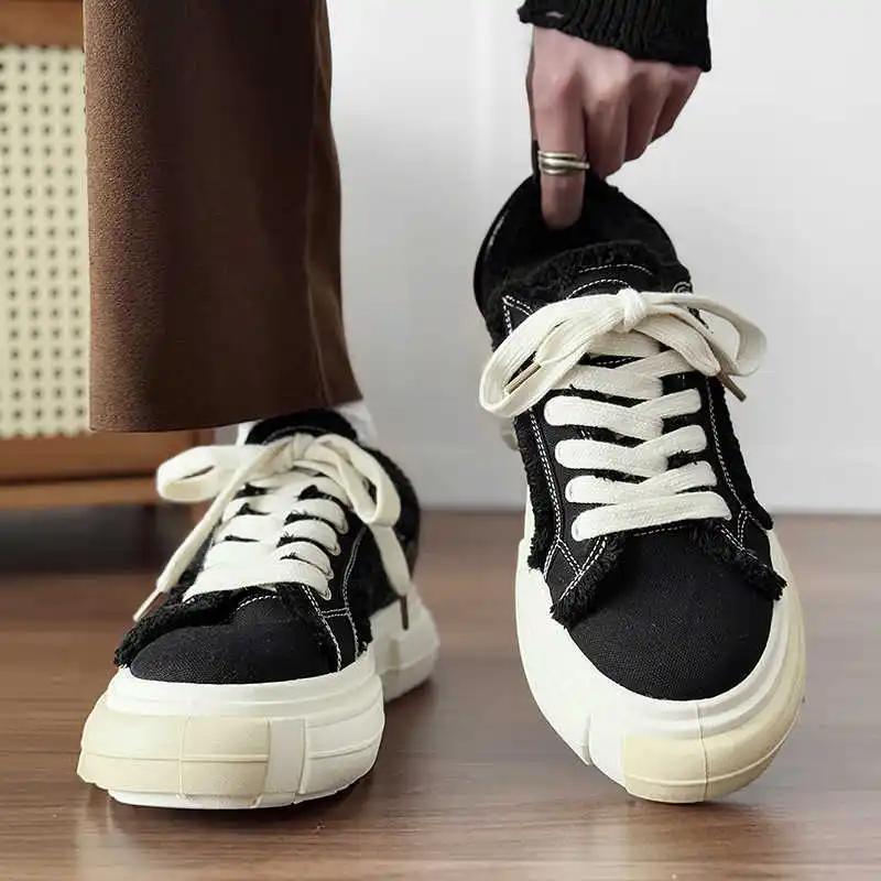 Big Sole Without Heel Black Men's Shoes Running Boots Size 46 Original Man Sneakers Deals Sport Trendy Special Use Choes
