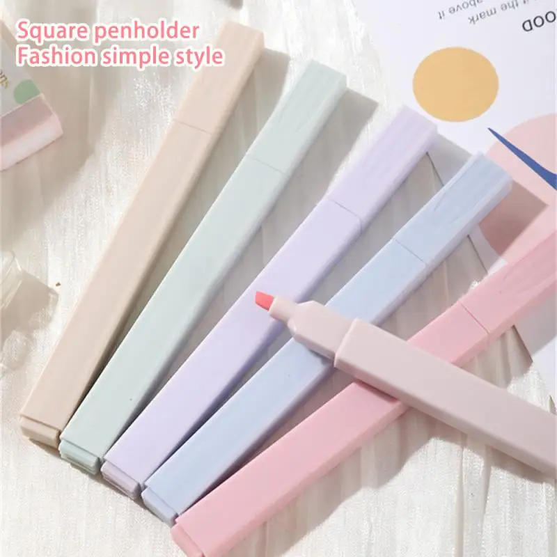 6pcs/set Pastel Color Highlighter Kawaii Stationery Color Marker School Supplies Student Marker Highlighter Japanese Stationery