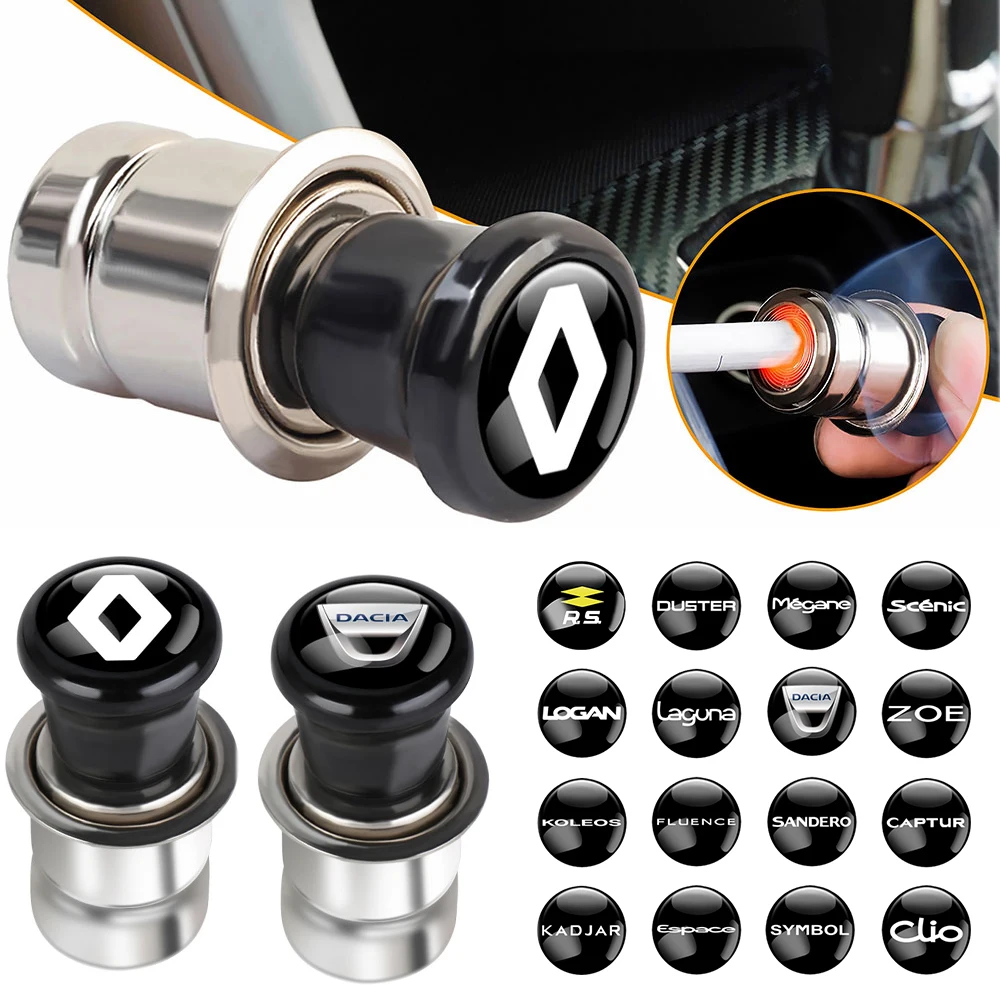 dacia duster cigarette lighter 12V Metal Car Portable Flameless Cigarette Lighter For Renault Megane 2 3  Duster Logan Clio 4 3 Laguna Sandero Scenic 2 Captur