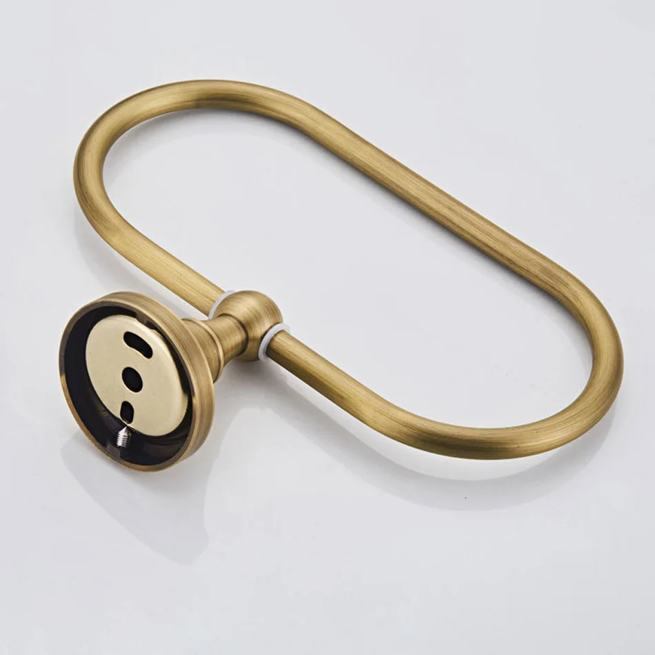 

Brass Towel Holder Ring Antique for Bathroom Bedroom Gold White Grey Brushed Black Chrome Wall Mounted Oval Towel Ring Shelf