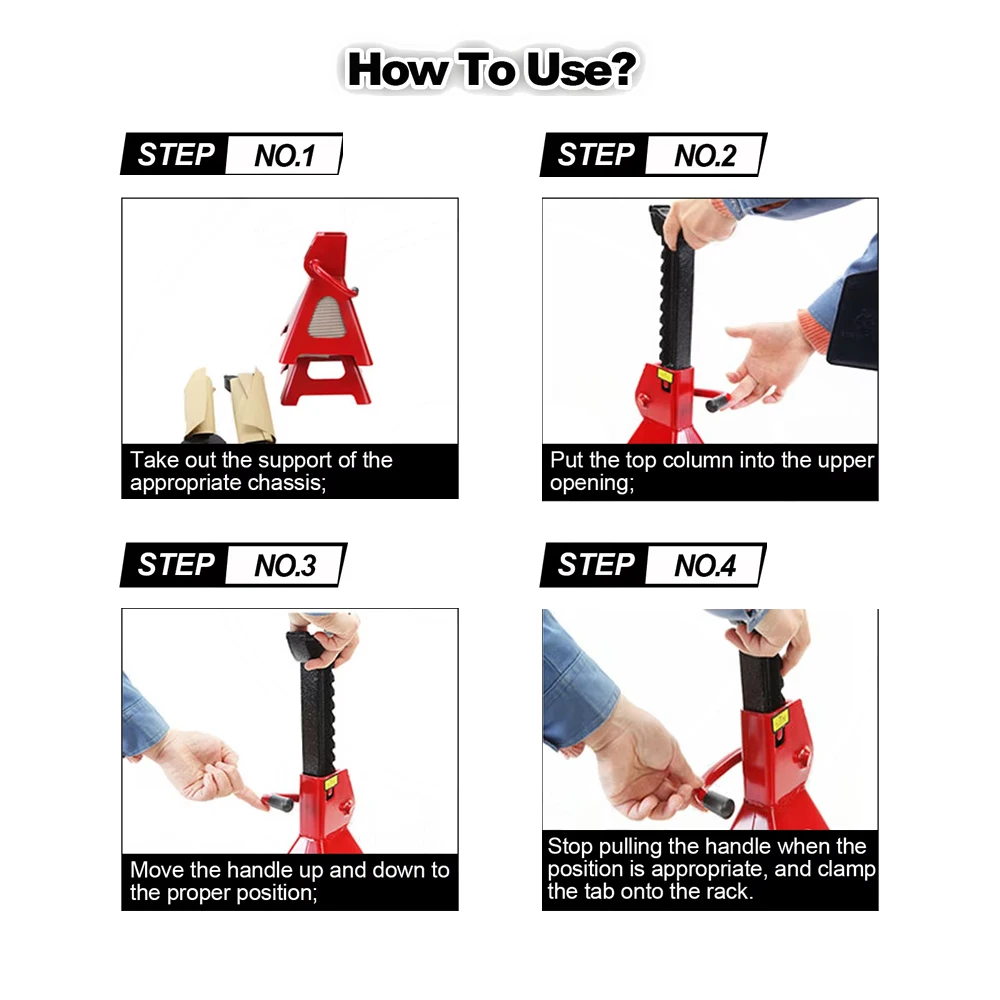 3Ton سيارة عجلة رفع جاك حامل المحور تقف الطابق جاك الثقيلة سلامة إصلاح رفع حامل إطار السيارة حامل دعم الإطار #6