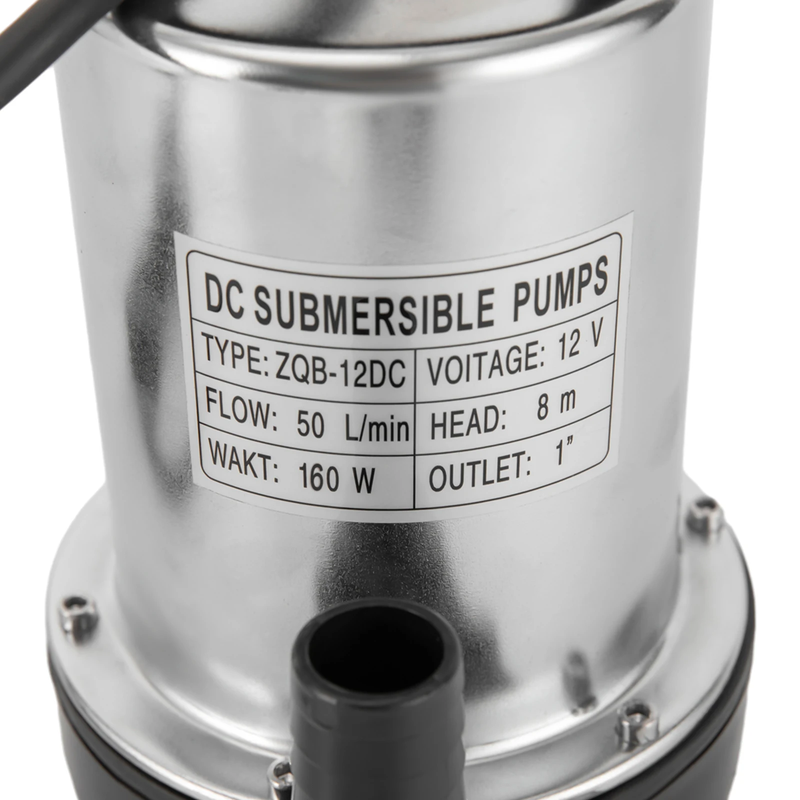 Submersible Pump, 160W DC Power Submersible Sewage Dirty Water Pump Garden Drain Septic Sump Celler Pump