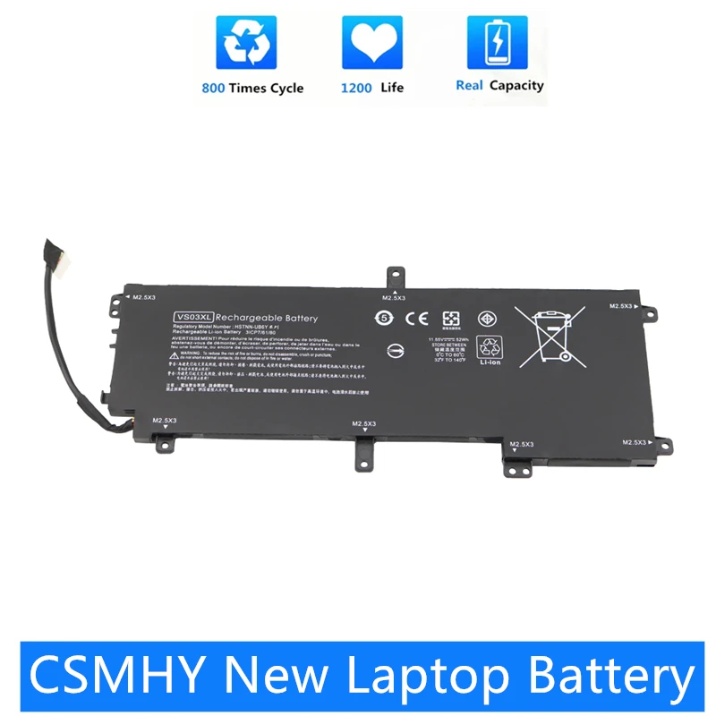 CSMHY New  VS03XL Laptop Battery for HP Envy 15-AS 15-AS014WM 849047-541 HSTNN-UB6Y 849047-541 849313-850 Tablet 11.55V 52wh