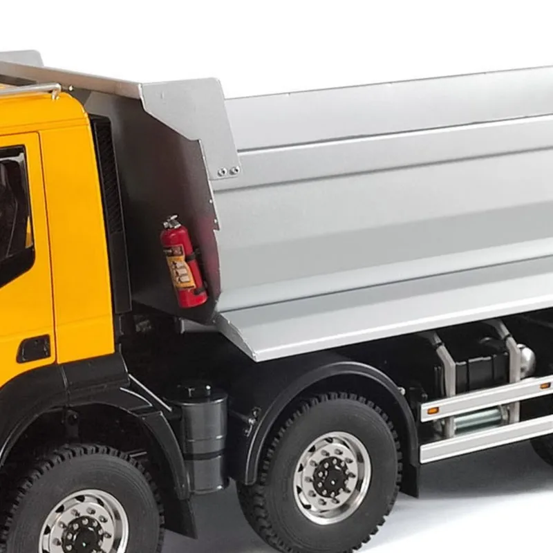 1/14 8x8 Metal Hydraulic RC Dump Truck 2-speed Remote Control Tipper Cars Sound Light Differential Lock Axles Vehicle Toys Model