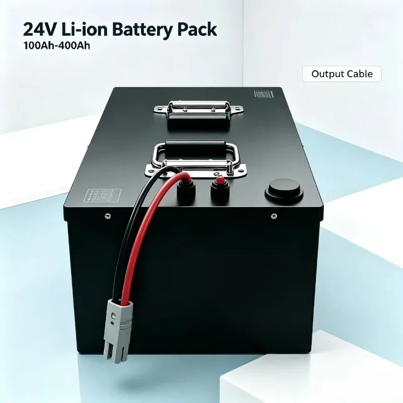 24V Li‑ion Battery Pack 100Ah‑400Ah Rechargeable Integrated BMS Power Source For Solar Backup Industrial Use