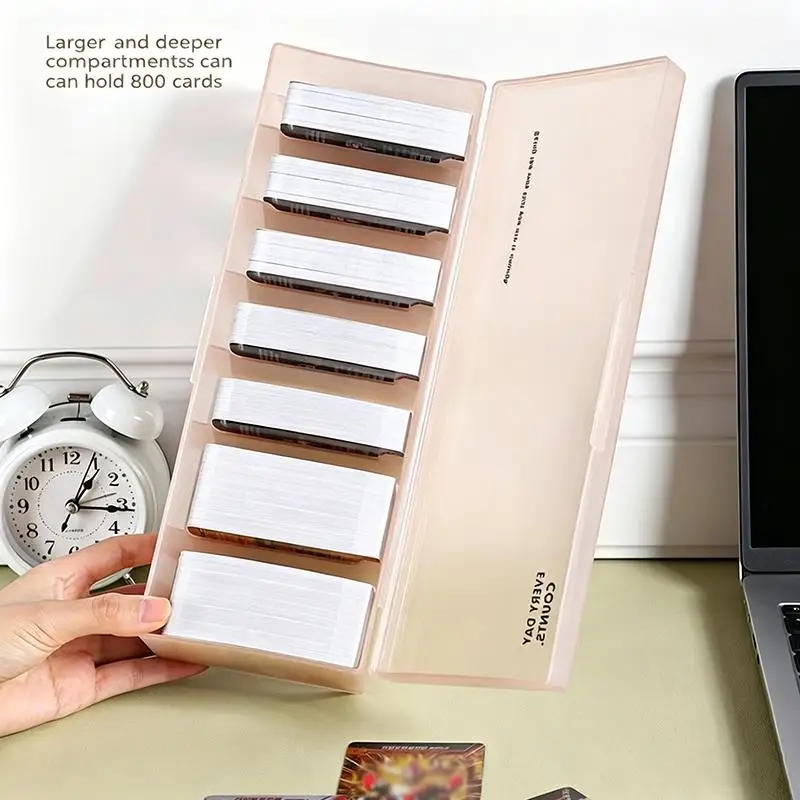 Trading Card Storage Box Clear Divided Dustproof Case with Removable Dividers for TCG  Game Card Collectors