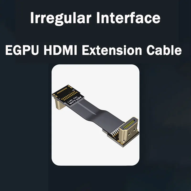 ADT Standard HDMI 2.0 Type-A Male To Male Elbow Flat Extension Cable Support 4K/60Hz for FPV Aerial Photography Gopro Camera