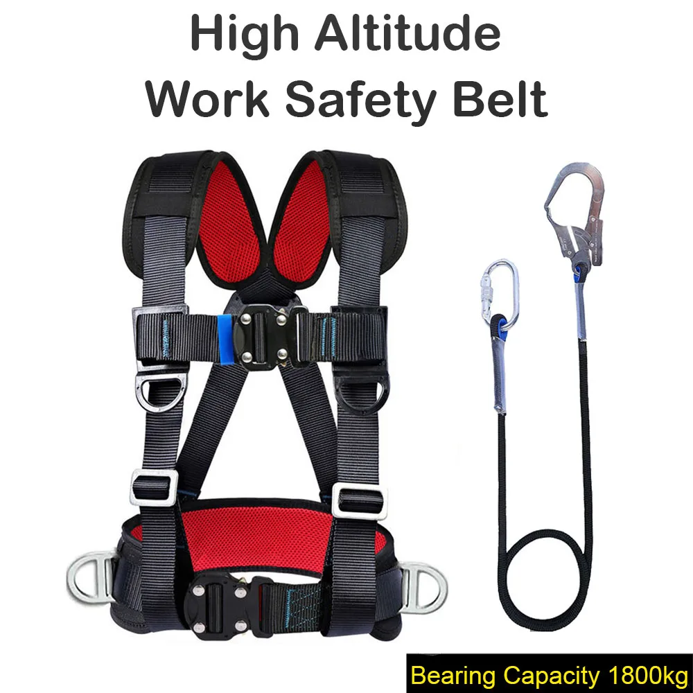 Three Point Work Safety Belt High-altitude Full Body Harness Safety Rope Hook Rock Climbing Electrician Construction Equipment