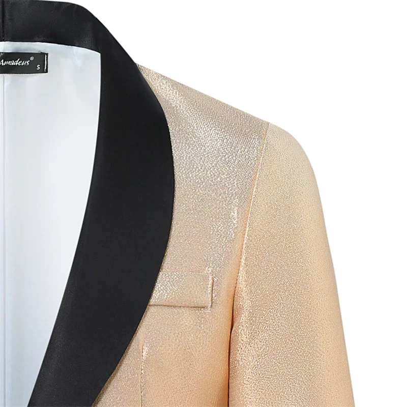 Setelan Sosial Bisnis Mewah Pria Fashion Jaket Kancing Tunggal Longgar Gaun Pesta Pernikahan Homme Baru Mantel Blazer Sambungan Sederhana