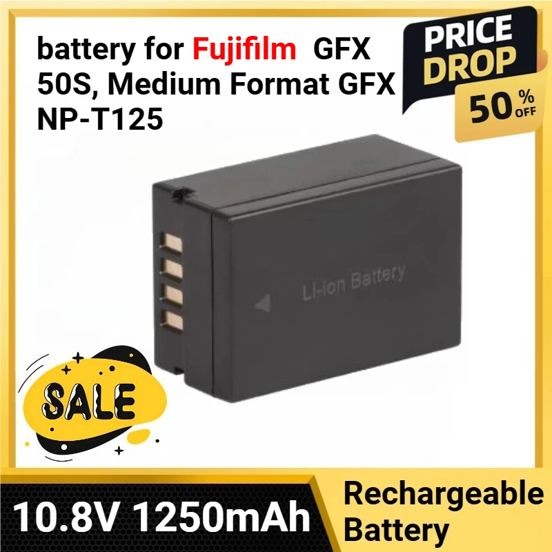 

NEW 10.8V 1250mAh Battery for Fujifilm GFX 50S, Medium Format GFX NP-T125