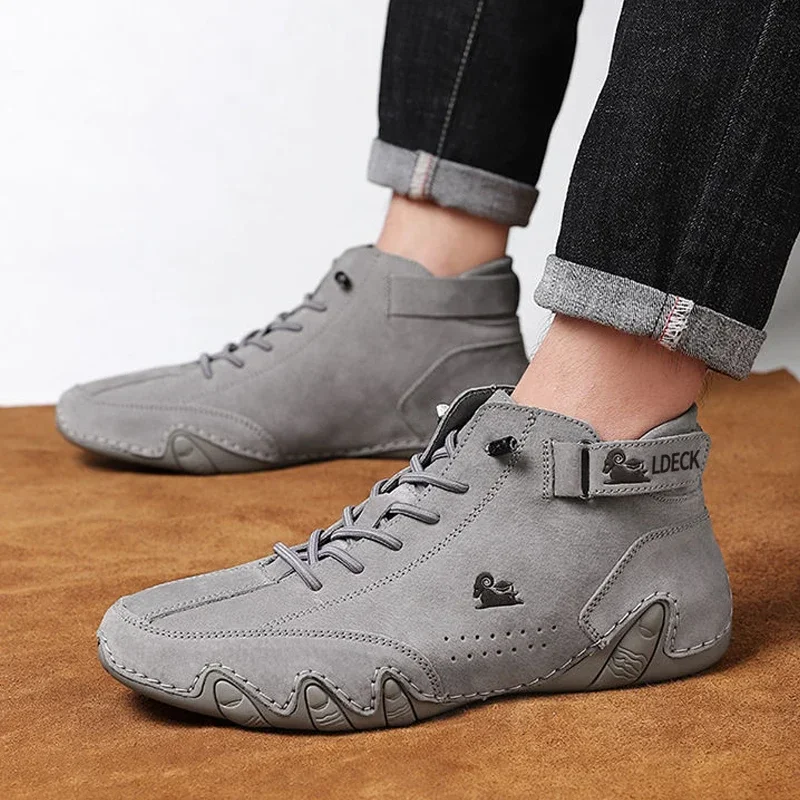 Men's Nude Boots Fashionable Stitching Lightweight Comfortable Soft Upper for Daily Wear Casual Street Style Walking Men Shoes image 6