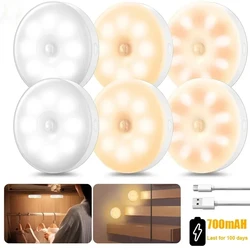 Xiaomi-Luz LED nocturna con Sensor de movimiento, lámpara inalámbrica recargable por USB con batería de 700mAh, para armario de cocina