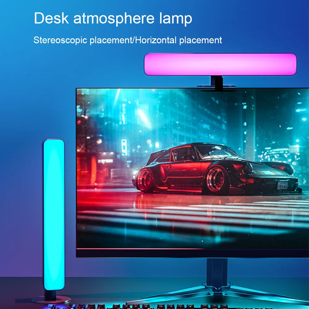 Quarto Atmosfera Night Light, Gaming Computer Sound Lamp, Lâmpada De Captador De Som De Desktop, Luz De Música