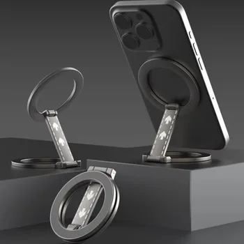 Supporto magnetico per anello da dito per telefono cellulare per Magsafe Supporto super magnetico bifacciale pieghevole portatile per IPhone16 15 Samsung
