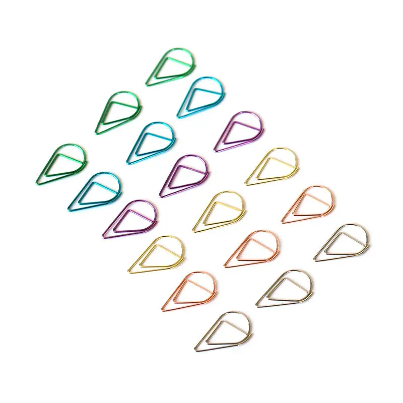 100pieces Creative Water Drop Pins For Binder, Pink/Mint/Lilac/Gold/Silver/Black