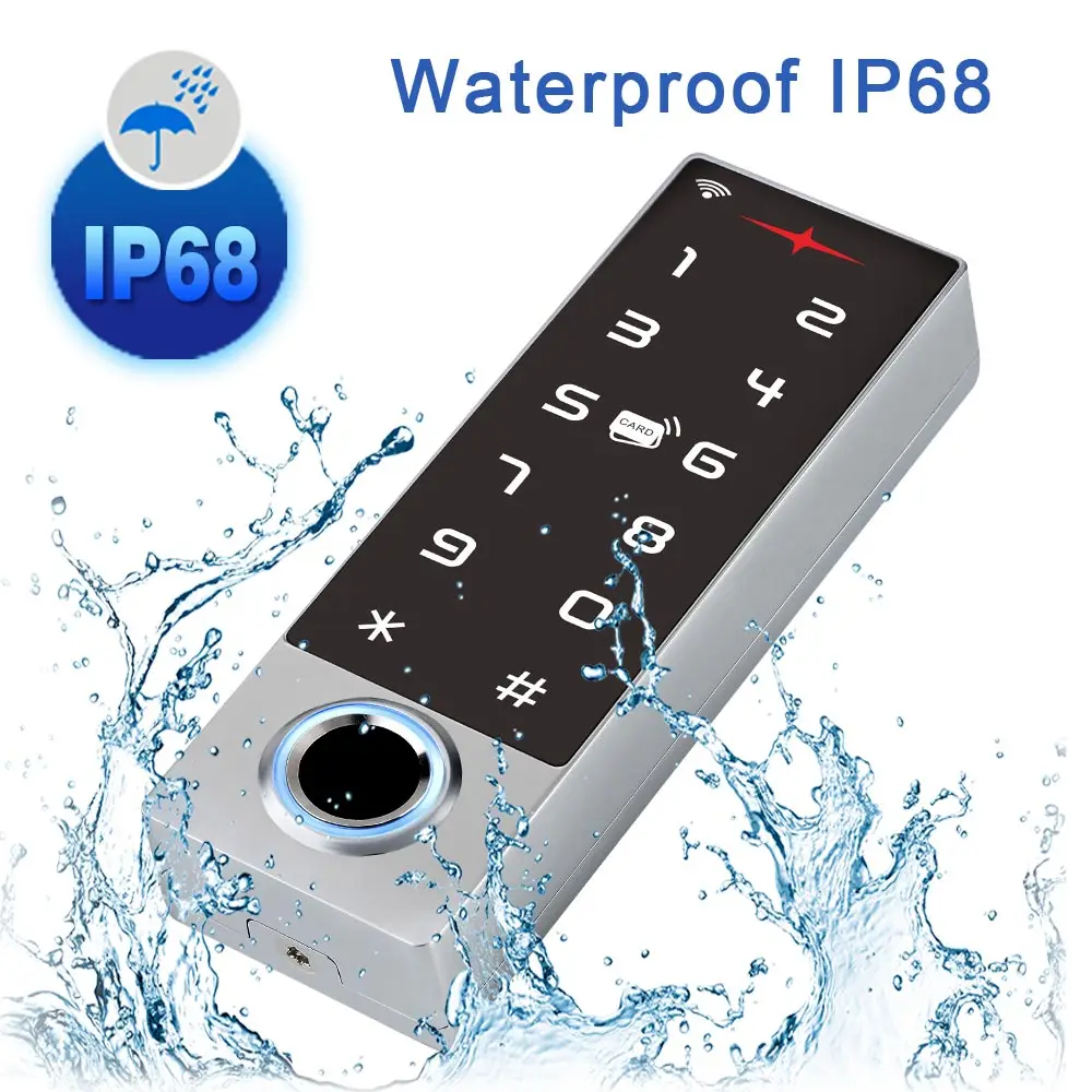 Smart Access Control System Keypad Tuya Wifi IP68 Waterproof Biometric Fingerprint Access Control Keypad