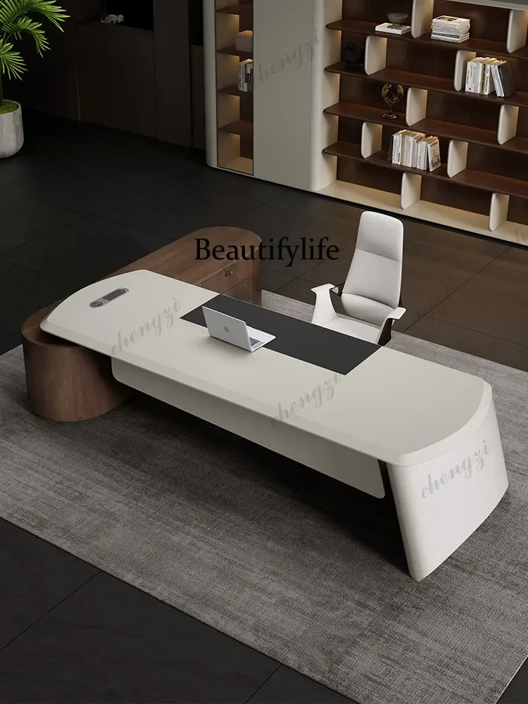 Asmt114New model, chairperson's office boss's desk light luxury high-end single president's desk combination