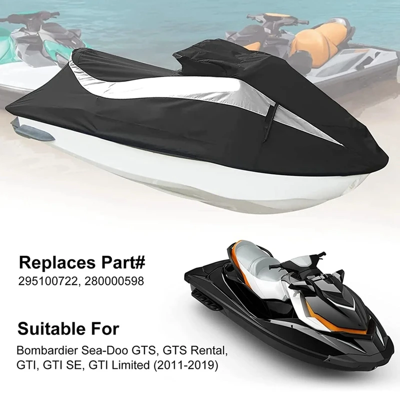 غطاء Jet Ski قابل للمقطورة مناسب لـ Bombardier SEA-DOO GTS، GTS للإيجار، GTI، GTI SE، GTI 2011-2019 295100722   , 280000598