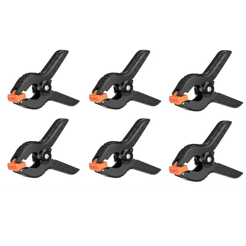 6Pack 2inch Plastic Adjustable Woodworking Clamps Wood Working Tools Spring Clip Carpentry Clamps Outillage Menuiserie