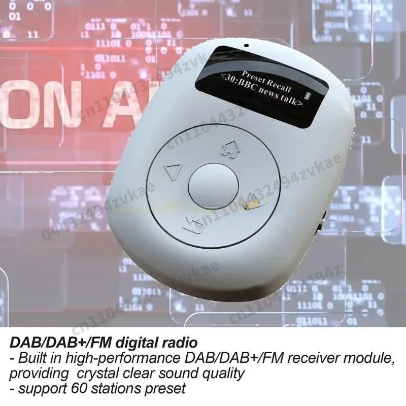 Hands Free DAB Digital Radio Mini Pocket77UB Portable OLED Display Clip-on Outdoor Sports Bluetooth-compatible