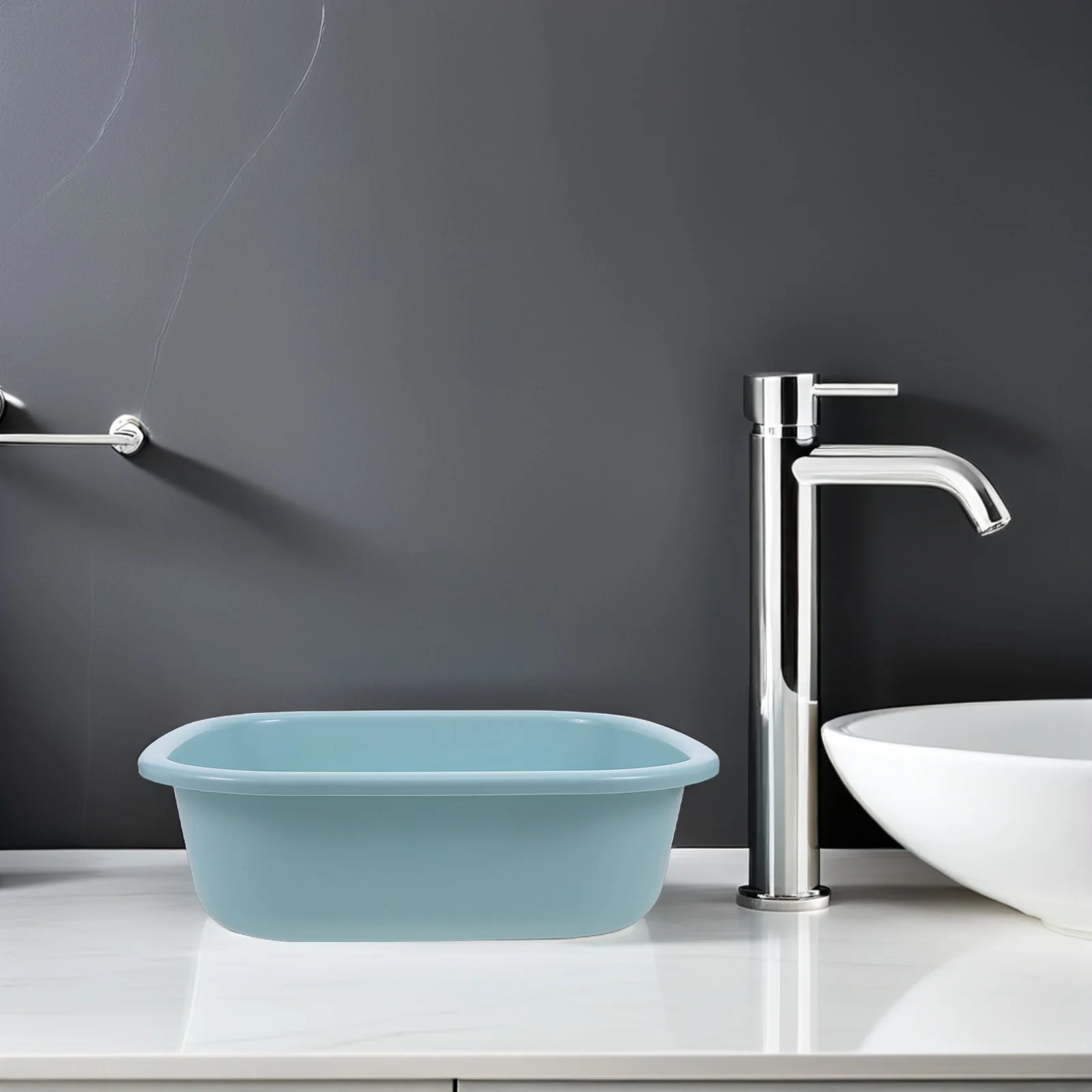 

Thickened Face Wash Basin Deep Rectangular Plastic Portable Multi-Functional Laundry Foot Bath Hair Washing Bowl For Bathroom