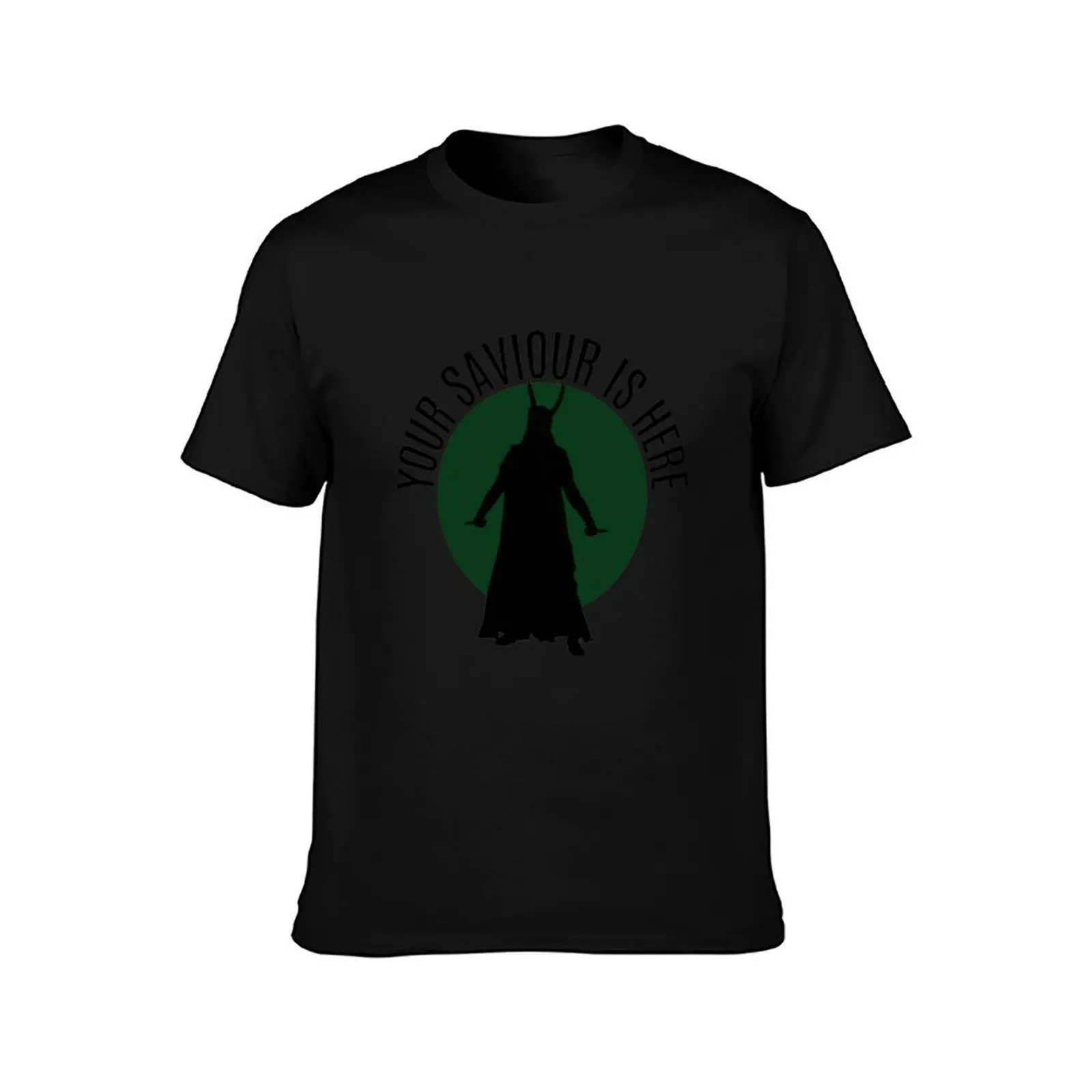 your saviour is here T-Shirt, Summer Casual Cotton Tee, Oversized Streetwear Tops, Vintage Graphic Print, Loose Fit Short Sleeve